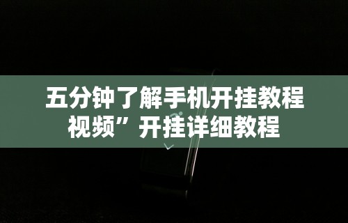 五分钟了解手机开挂教程视频”开挂详细教程