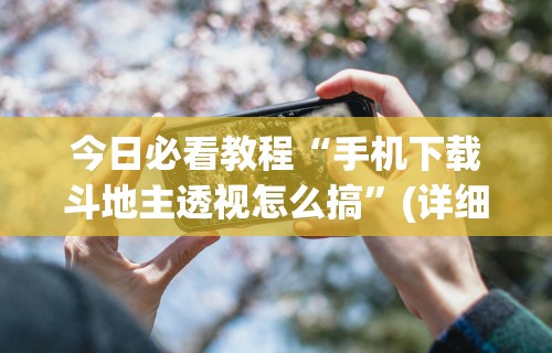 今日必看教程“手机下载斗地主透视怎么搞”(详细透视教程)