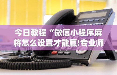 今日教程“微信小程序麻将怎么设置才能赢!专业师傅带你一起了解(确实有挂)