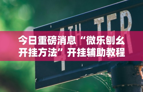 今日重磅消息“微乐刨幺开挂方法”开挂辅助教程