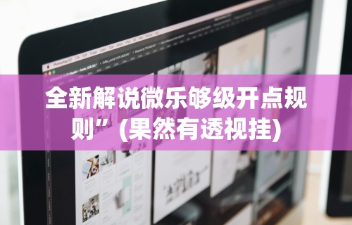 全新解说微乐够级开点规则”(果然有透视挂)