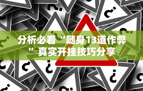 分析必看“随身13道作弊”真实开挂技巧分享