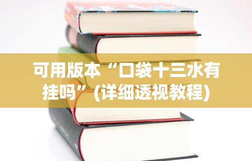 可用版本“口袋十三水有挂吗”(详细透视教程)