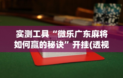 实测工具“微乐广东麻将如何赢的秘诀”开挂(透视)辅助教程