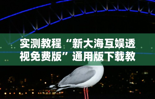 实测教程“新大海互娱透视免费版	”通用版下载教程
