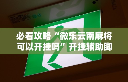 必看攻略“微乐云南麻将可以开挂吗	”开挂辅助脚本+详细