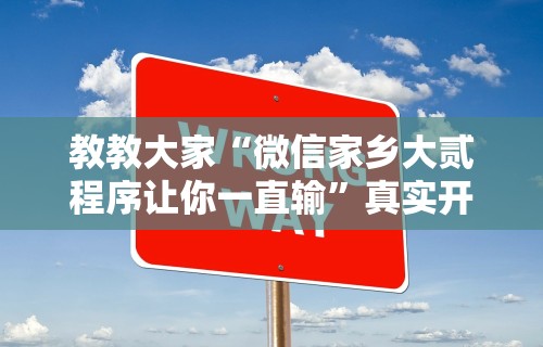 教教大家“微信家乡大贰程序让你一直输”真实开挂技巧分享
