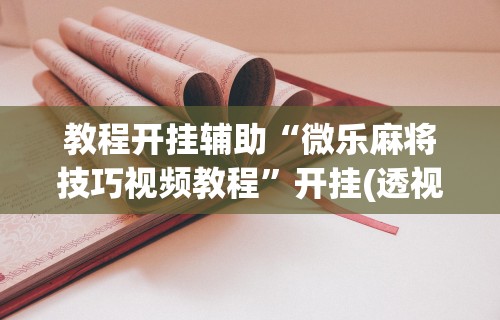教程开挂辅助“微乐麻将技巧视频教程”开挂(透视)辅助教程