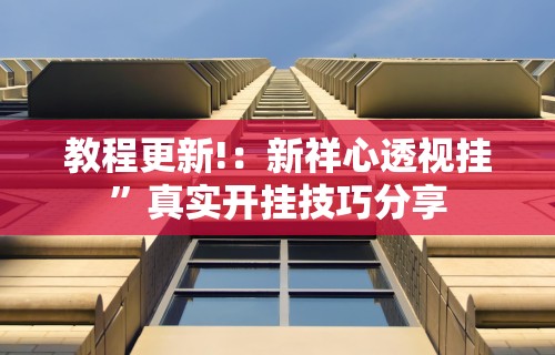 教程更新!：新祥心透视挂”真实开挂技巧分享