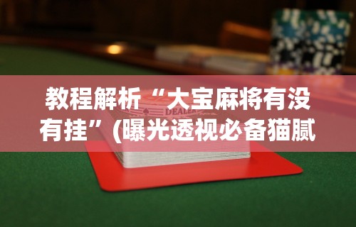 教程解析“大宝麻将有没有挂	”(曝光透视必备猫腻)