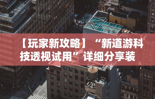 【玩家新攻略】“新道游科技透视试用”详细分享装挂