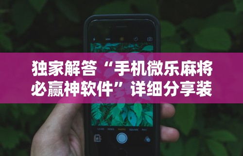 独家解答“手机微乐麻将必赢神软件”详细分享装挂