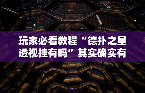 玩家必看教程“德扑之星透视挂有吗”其实确实有挂
