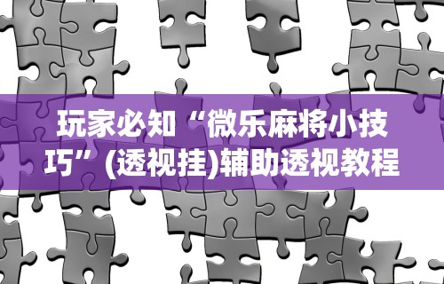 玩家必知“微乐麻将小技巧”(透视挂)辅助透视教程