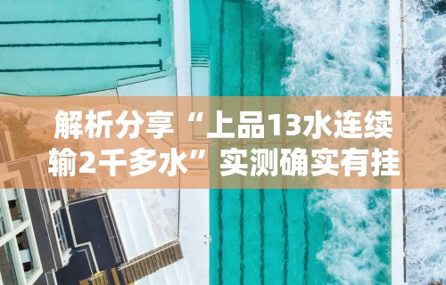 解析分享“上品13水连续输2千多水”实测确实有挂