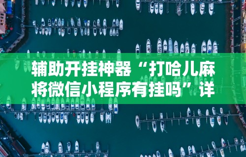 辅助开挂神器“打哈儿麻将微信小程序有挂吗”详细辅助教程分享