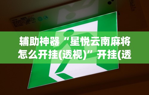 辅助神器“星悦云南麻将怎么开挂(透视)”开挂(透视)辅助教程