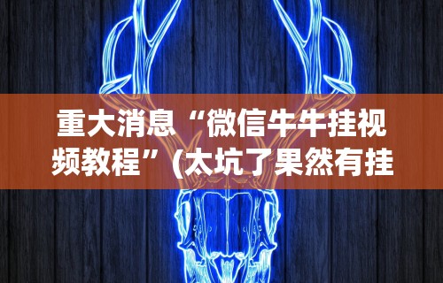 重大消息“微信牛牛挂视频教程”(太坑了果然有挂)