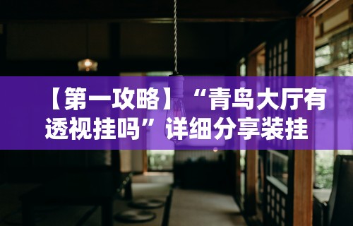 【第一攻略】“青鸟大厅有透视挂吗”详细分享装挂