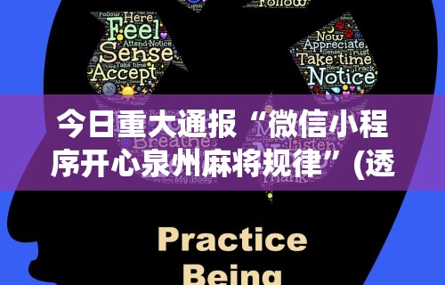今日重大通报“微信小程序开心泉州麻将规律”(透视)其实确实有挂