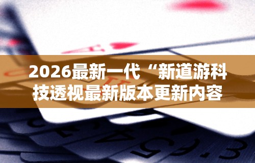 2026最新一代“新道游科技透视最新版本更新内容分享方法	”附透视挂详细教程