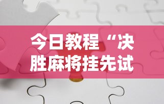 今日教程“决胜麻将挂先试用后付款”详细分享装挂步骤