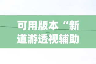 可用版本“新道游透视辅助器效果如何	”(果然有透视挂)